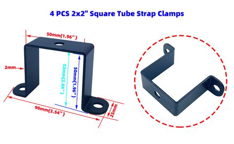 2 square metal pipe with brackets|2x2 square tube clamp.